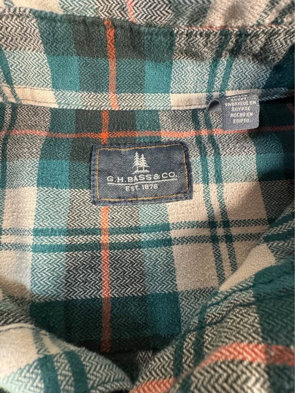 💚G.H. Bass & Co. XL Plaid GREEN Flannel Shirt